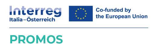 Promos Interreg Italy-Austria Co-funded by the European Union logo